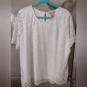 Women's White Shell Lace Blouse